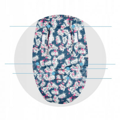 Sac de dormit 95 x 48 cm Ricokids Elmi 720012 - Bleumarin cu flamingo