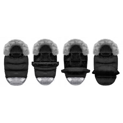 Sac de dormit 95 x 48 cm Ricokids Elmi 720014 - Negru cu argintiu