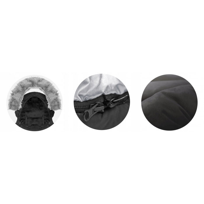 Sac de dormit 95 x 48 cm Ricokids Elmi 720014 - Negru cu argintiu