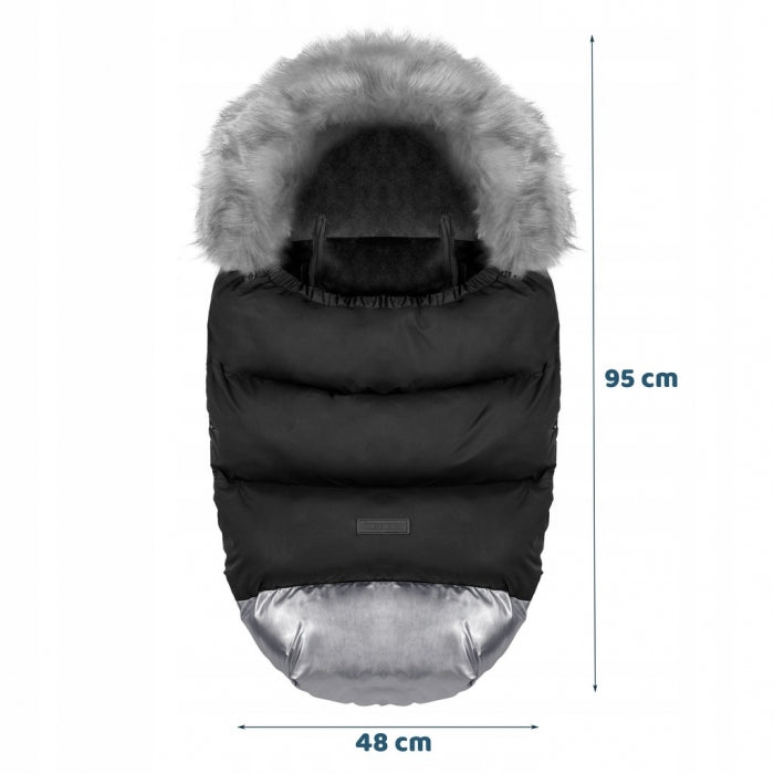 Sac de dormit 95 x 48 cm Ricokids Elmi 720014 - Negru cu argintiu