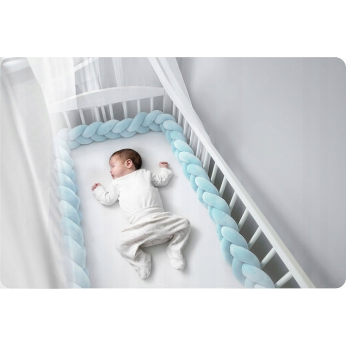 Protectie laterala pentru patut, impletita, 3 M, Ricokids 722111 - Albastru