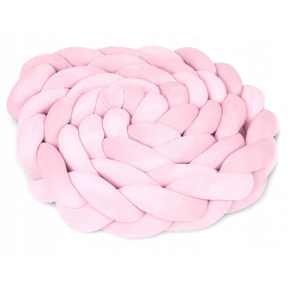 Protectie laterala pentru patut, impletita, 3 M, Ricokids 722113 - Roz deschis