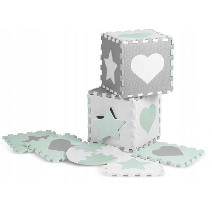 Salteluta de joaca 150 X 150 cm Ricokids 7505 - Gri - Mint - Resigilat