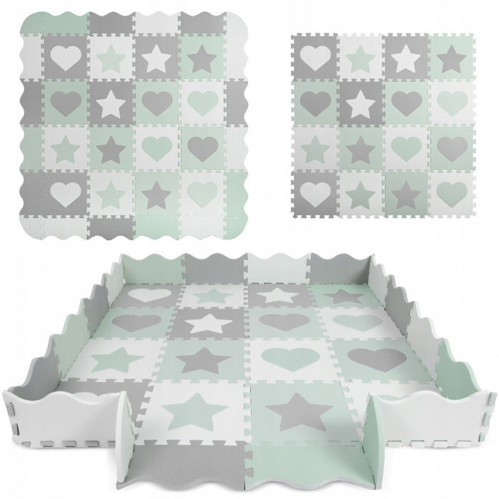 Salteluta de joaca 150 X 150 cm Ricokids 7505 - Gri - Mint - Resigilat