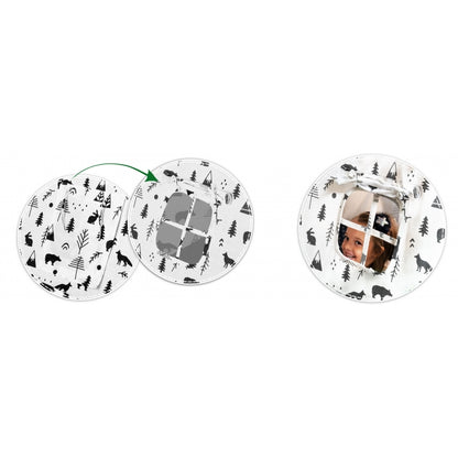 Cort de joaca pentru copii cu 2 pernite si lampa tip bec suspendat, Ricokids 740500, 107 X 116 X 110 cm - Alb