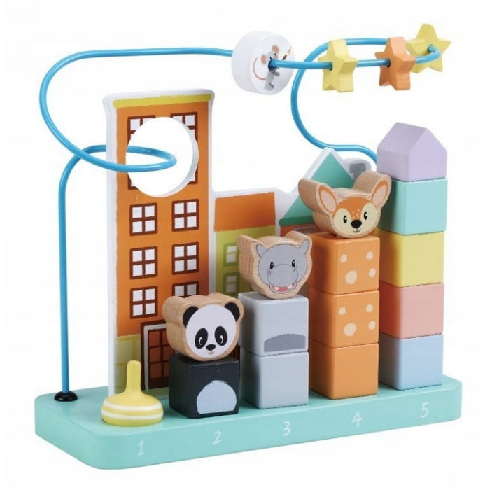 Jucarie educationala din lemn tip abac Sun Baby 062