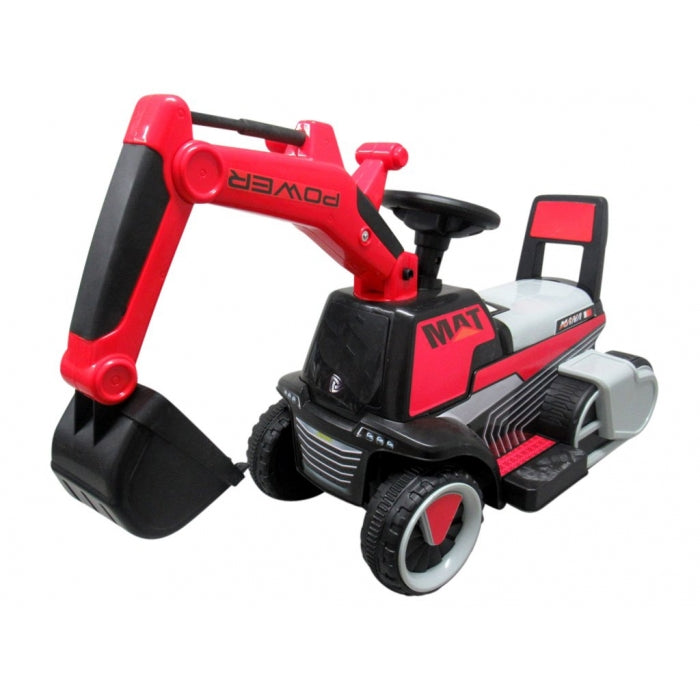 Excavator electric pe baterie cu muzica si lumini LED C3 R-Sport - Rosu
