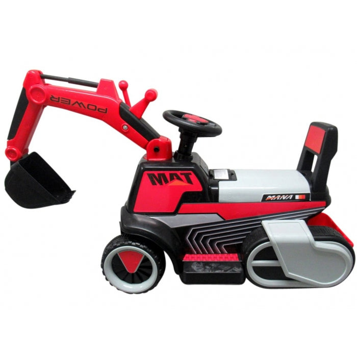Excavator electric pe baterie cu muzica si lumini LED C3 R-Sport - Rosu