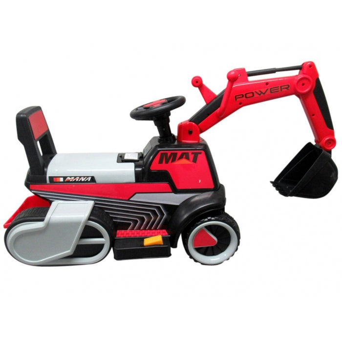 Excavator electric pe baterie cu muzica si lumini LED C3 R-Sport - Rosu