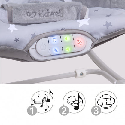 Balansoar multifunctional cu sunete si jucarii Kidwell Pino - Gri