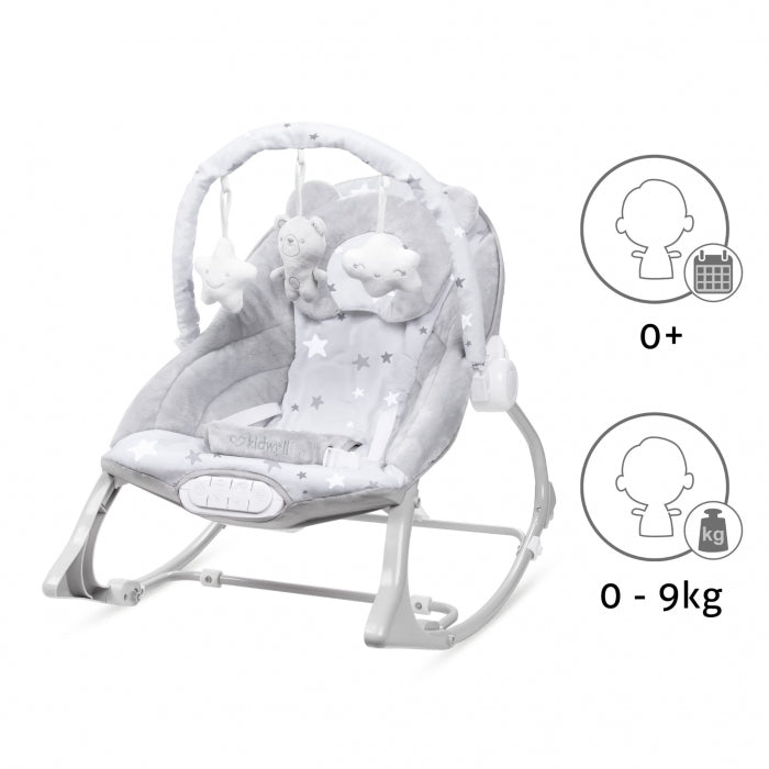 Balansoar multifunctional cu sunete si jucarii Kidwell Pino - Gri