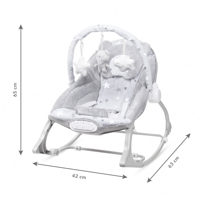 Balansoar multifunctional cu sunete si jucarii Kidwell Pino - Gri