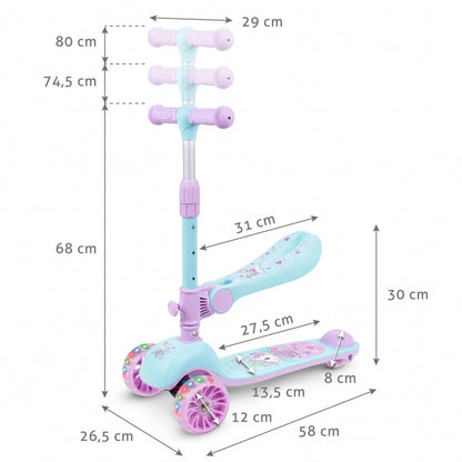 Trotineta 2 in 1 cu sezut Kidwell Rimba - Unicorn