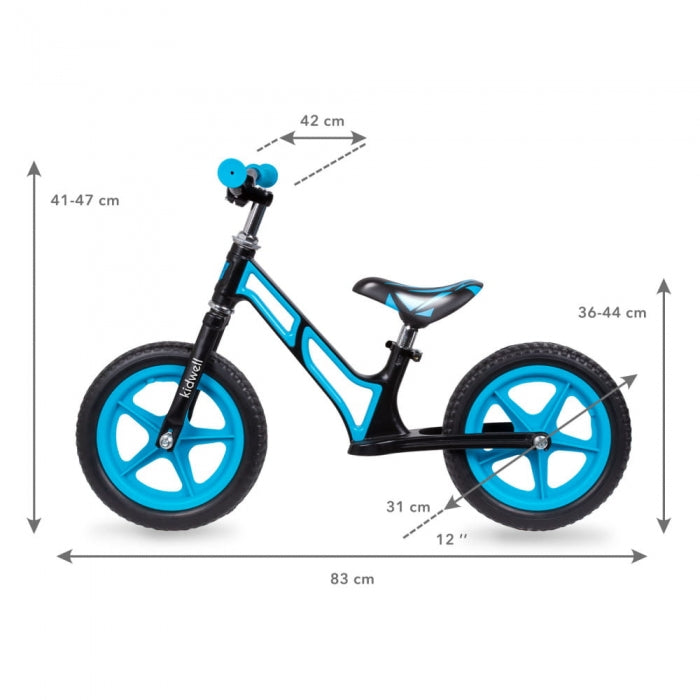 Bicicleta fara pedale cu cadru din magneziu Kidwell COMET - Black Blue