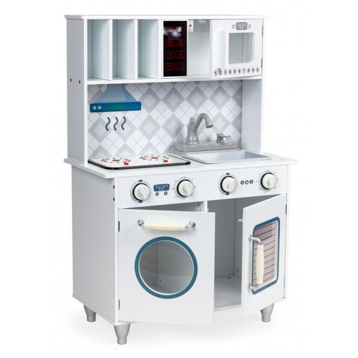 Bucatarie din lemn cu sunete si LED-uri Ecotoys PLK545