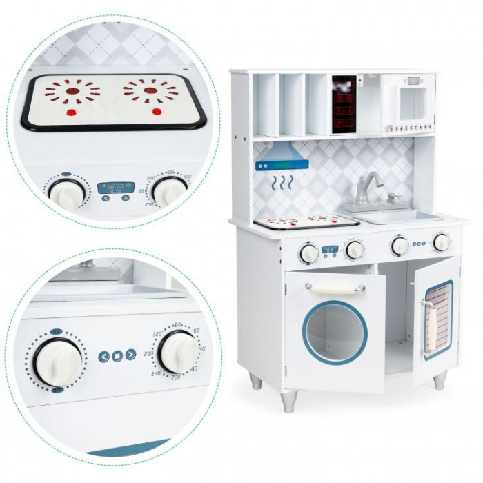 Bucatarie din lemn cu sunete si LED-uri Ecotoys PLK545