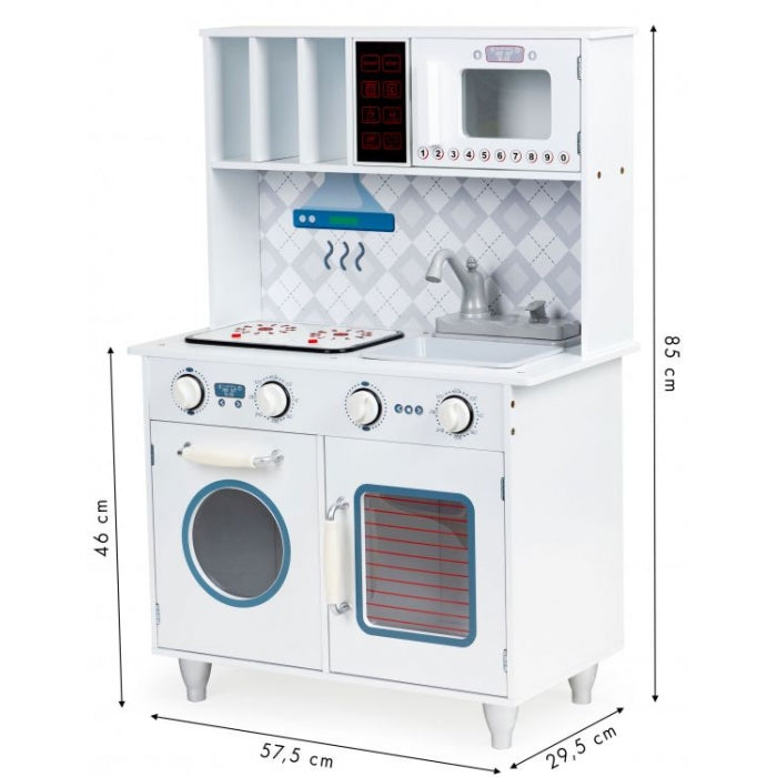 Bucatarie din lemn cu sunete si LED-uri Ecotoys PLK545