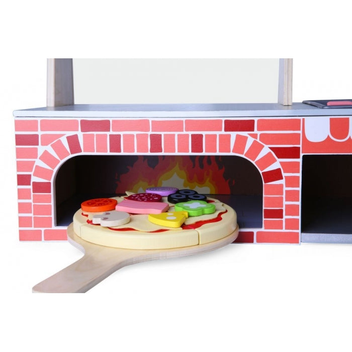 Cuptor pentru pizza din lemn + accesorii Ecotoys 4366