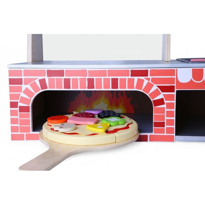 Cuptor pentru pizza din lemn + accesorii Ecotoys 4366