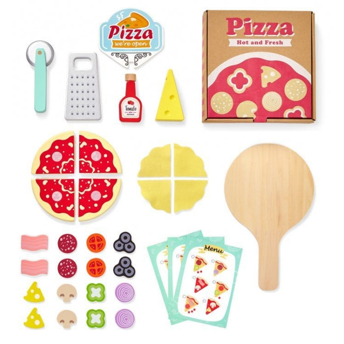 Cuptor pentru pizza din lemn + accesorii Ecotoys 4366