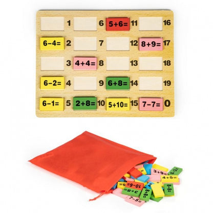 Piese tip domino cu calcule matematice si tabla Ecotoys MB386