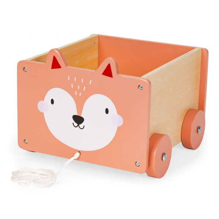 Carucior din lemn pentru depozitarea jucariilor Ecotoys 2902