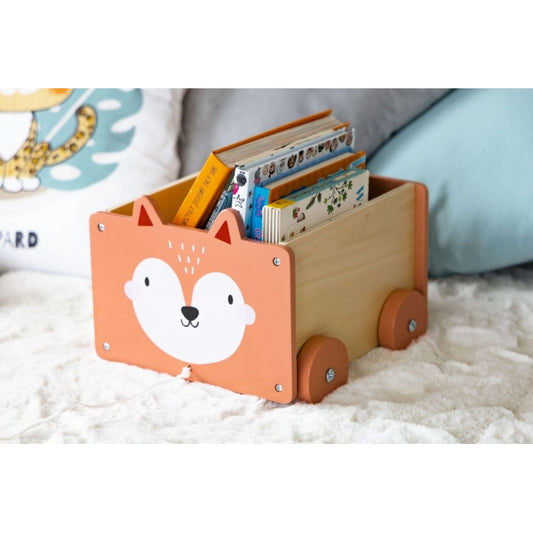 Carucior din lemn pentru depozitarea jucariilor Ecotoys 2902