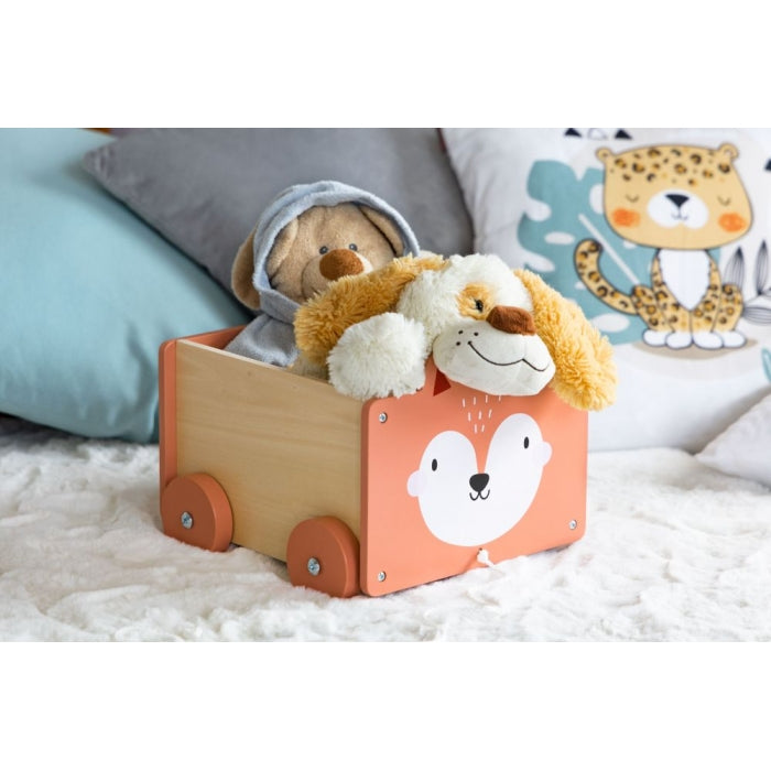 Carucior din lemn pentru depozitarea jucariilor Ecotoys 2902