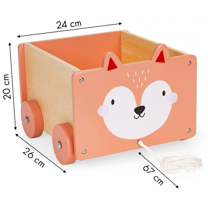 Carucior din lemn pentru depozitarea jucariilor Ecotoys 2902