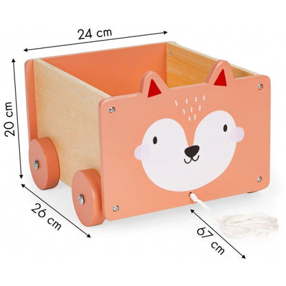 Carucior din lemn pentru depozitarea jucariilor Ecotoys 2902