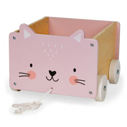 Carucior din lemn pentru depozitarea jucariilor Ecotoys 2904 