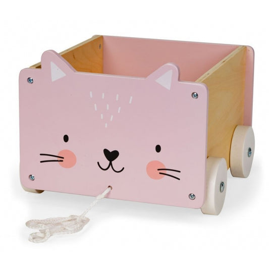 Carucior din lemn pentru depozitarea jucariilor Ecotoys 2904 