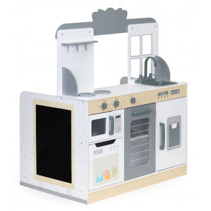 Bucatarie din lemn 2 in 1 tip restaurant pentru copii Ecotoys 7261