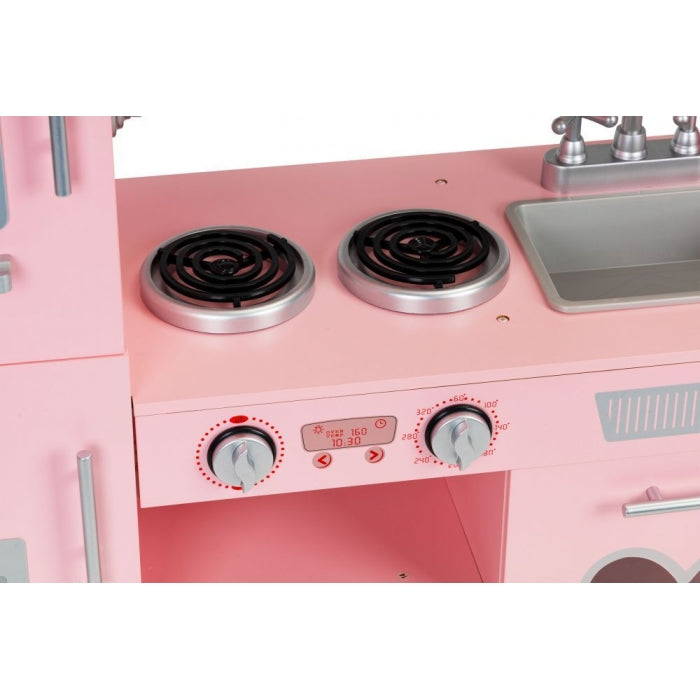 Bucatarie mare din lemn pentru copii cu sunete si accesorii Ecotoys 7268