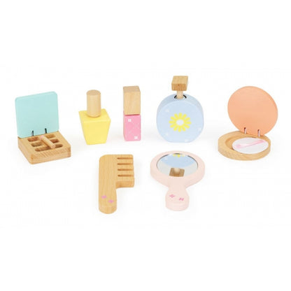 Gentuta cu accesorii cosmetice din lemn Ecotoys 4502