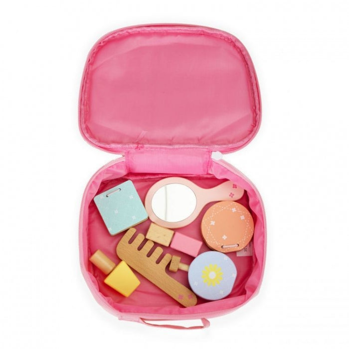 Gentuta cu accesorii cosmetice din lemn Ecotoys 4502