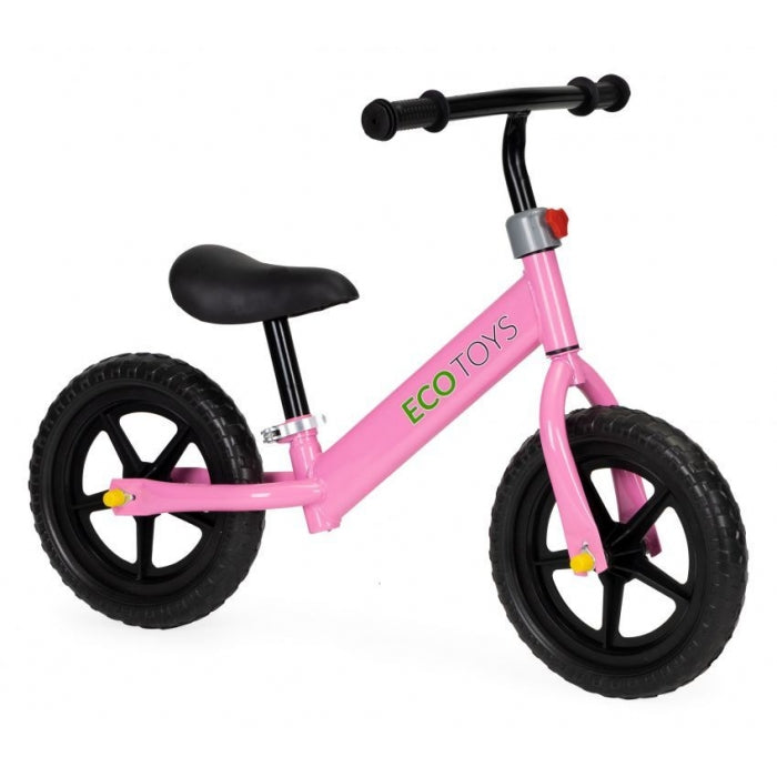 Bicicleta fara pedale cu roti din spuma EVA Ecotoys JM-763 - Roz
