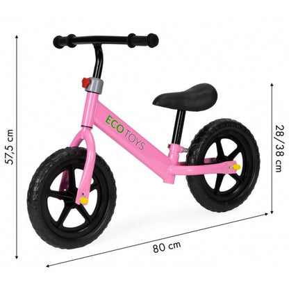 Bicicleta fara pedale cu roti din spuma EVA Ecotoys JM-763 - Roz