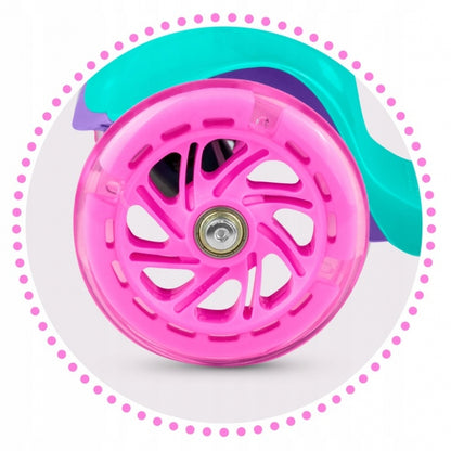 Trotineta cu roti cu LED Ricokids Loco 765104 - Turcoaz cu roz
