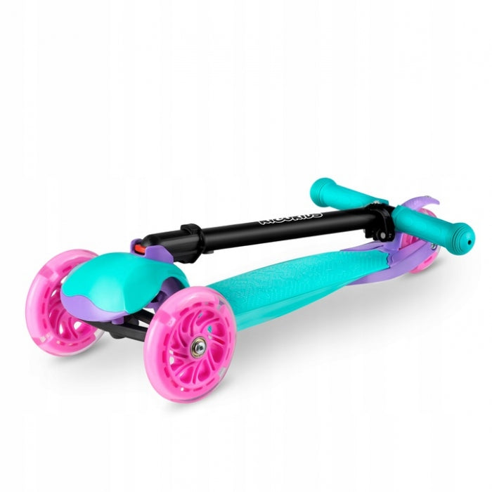 Trotineta cu roti cu LED Ricokids Loco 765104 - Turcoaz cu roz