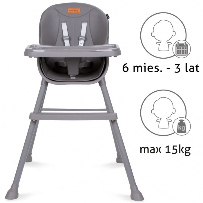 Scaun de masa 4 in 1 Kidwell EATAN Gray