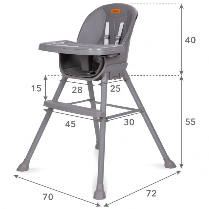 Scaun de masa 4 in 1 Kidwell EATAN Gray
