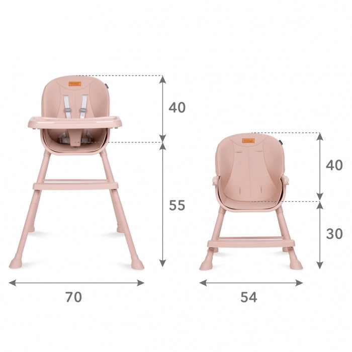 Scaun de masa 4 in 1 Kidwell EATAN Pink