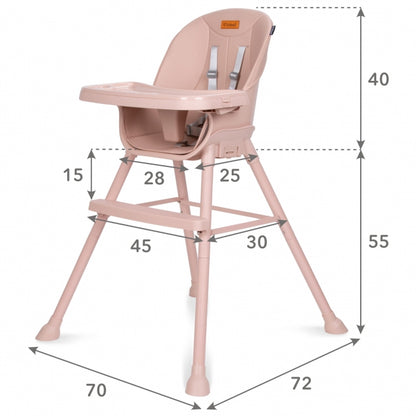 Scaun de masa 4 in 1 Kidwell EATAN Pink