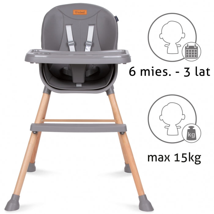 Scaun de masa 4 in 1 Kidwell EATAN Wood Gray