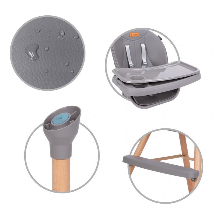 Scaun de masa 4 in 1 Kidwell EATAN Wood Gray