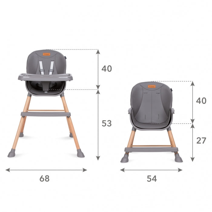 Scaun de masa 4 in 1 Kidwell EATAN Wood Gray