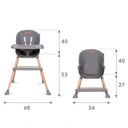 Scaun de masa 4 in 1 Kidwell EATAN Wood Gray