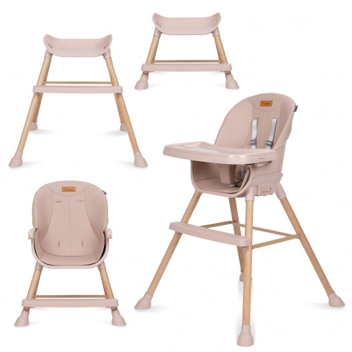 Scaun de masa 4 in 1 Kidwell EATAN Wood Pink