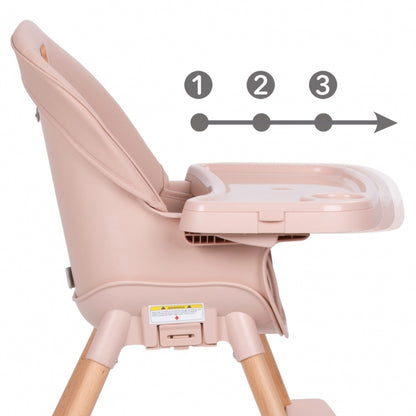 Scaun de masa 4 in 1 Kidwell EATAN Wood Pink